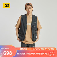 卡特彼勒CAT卡特24春夏新品男户外多功能大口袋渔夫单马夹 深灰色
