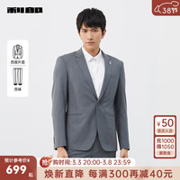 利郎西服套装男商务正装2024春季正装一粒扣新郎结婚西装 蓝灰（23CXF731SA） 180