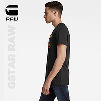 G-STAR RAW2024春夏经典舒适男士罗纹圆领短袖修身T恤打底衫D24420 黑色 XS
