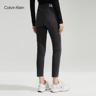 Calvin Klein Jeans24春季女士休闲高腰合体紧身做旧水洗牛仔裤J223369 1BY-牛仔深灰 30