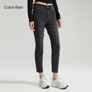 Calvin Klein Jeans24春季女士休闲高腰合体紧身做旧水洗牛仔裤J223369 1BY-牛仔深灰 30