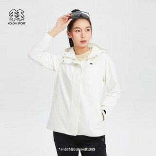 KOLON SPORT/可隆冲锋衣 女子户外GORE-TEX戈尔防风防水夹克外套 米白CR 170/L