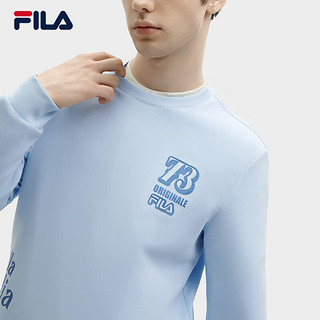 FILA 斐乐男子卫衣2024春季基础简约时尚休闲针织套头衫 天蓝色-LB 185/104A/XXL