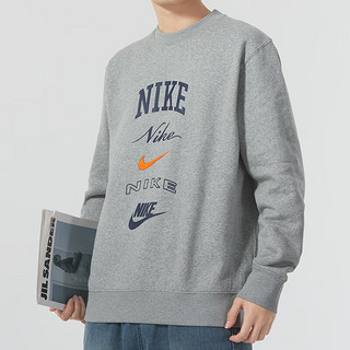 耐克（NIKE）卫衣男 2024春季运动服训练服跑步休闲服针织圆领套头衫 FN2611-063 S(165/84A)