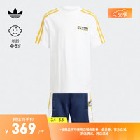 adidas亲子款运动短袖套装男小童新款阿迪达斯官方三叶草IN2108 深靛蓝 38cm