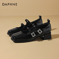 达芙妮(DAPHNE)高跟鞋女鞋欧美2024春夏新品法式小香风粗跟玛丽珍鞋子女单鞋
