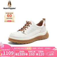 暇步士（Hush Puppies）老爹鞋女士运动休闲厚底一脚蹬板鞋51K29AM4 白色