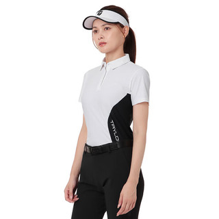 Taylormade泰勒梅高尔夫服装2024女士户外运动上衣休闲时尚短袖POLO衫 M19709 白色 L