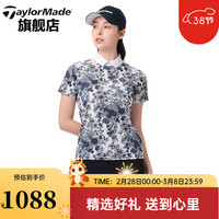 Taylormade泰勒梅高尔夫服装2024夏季女士户外运动舒适休闲短袖POLO衫 M19798 海军蓝 S