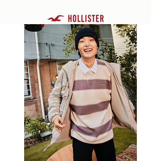 HOLLISTER抓绒保暖户外风全天候抗风连帽夹克外套 男 355983-1 浅棕色 M (180/100A)