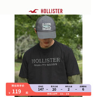 HOLLISTER24春夏新款美式情侣棉质宽松图案短袖T恤男女装355801-1