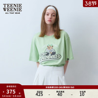 Teenie Weenie小熊女装2024年夏季新款圆领短袖T恤多巴胺宽松上衣