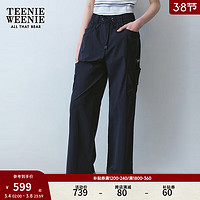 Teenie Weenie【UPF50+丝倍酷防晒服】小熊女装2024年夏季长裤 藏青色 160/S