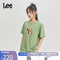 Lee24春季新品舒适版圆领3D印花Logo男女同款短袖T恤LUT0083324LE