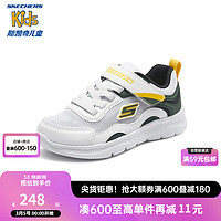 Skechers斯凯奇童鞋2024春男童网面透气运动鞋舒适轻便休闲鞋405283L 白色/多彩色/WMLT 31