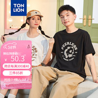 唐狮 TONLION2024夏季新款情侣男熊猫卡通休闲短袖T恤