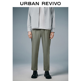 URBAN REVIVO UR2024春季男装时尚商务通勤百搭松紧腰萝卜裤UMU640016 灰绿 34