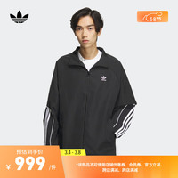 adidas梭织运动夹克外套男装春季新款阿迪达斯官方三叶草JE3491 黑色/白 A/