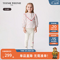 Teenie Weenie Kids小熊童装24春季女宝宝花边泡泡袖满印衬衫 红色 120cm