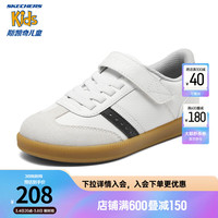 Skechers斯凯奇童鞋休闲鞋魔术贴德训鞋男童黑白板鞋运动小白鞋405731L 白色/黑色/WBK 37码