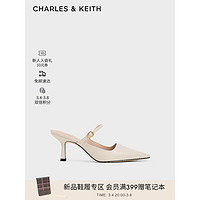 CHARLES&KEITH24春季一字带尖头高跟穆勒鞋女CK1-60361497 Nude肉色 37
