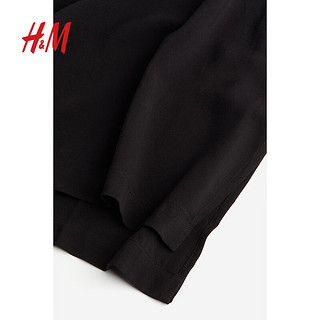 H&M女装2024春季粘纤裙衫式连衣裙1214786 黑色 155/80A