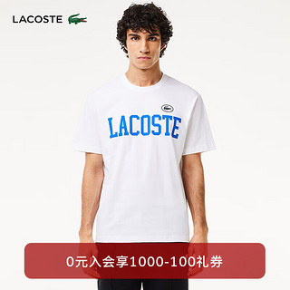 LACOSTE法国鳄鱼男装 2024新款简约休闲纯棉短袖时尚百搭T恤|TH7411 001/白色 3 /170