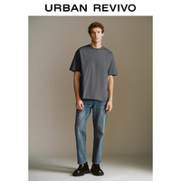 UR2024夏季男装简约基础休闲百搭棉质圆领短袖T恤UMB440003 中灰 S