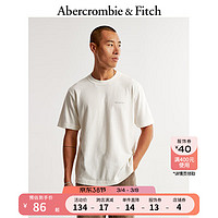 ABERCROMBIE & FITCH男装 24春夏美式复古时尚休闲Logo短袖T恤 354015-1 米白色 XS (170/84A)