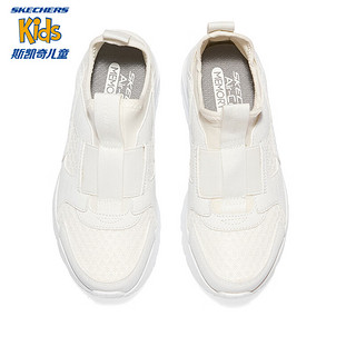 Skechers斯凯奇儿童鞋2024年春季一脚蹬休闲鞋时405759L 白色/WHT 32码