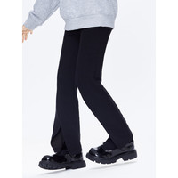 little MO&Co.little moco童装24春女童前开衩休闲直筒喇叭长裤KBD1PAT018 黑色 110/53
