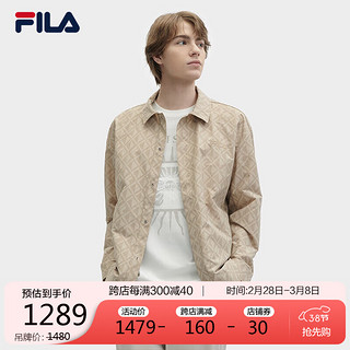 FILA 斐乐 男子梭织外套2024春夏外搭休闲满印上衣 170/92A/M