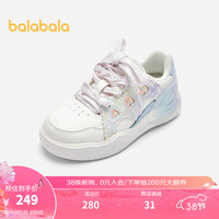 巴拉巴拉【商场同款】童鞋儿童低帮板鞋女童2024新款春秋甜美鞋子 白