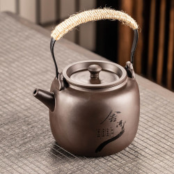 瓷牌茗茶具 紫砂提梁壶茶具套装家用陶瓷大容量烧水泡茶煮茶壶整套功夫茶具 《舍得》紫砂单提梁壶 750ml