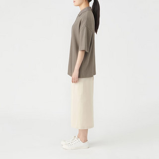 MUJI 無印良品 无印良品（MUJI）女式 凉感珠地网眼POLO衫 休闲百搭BBE91C3S 摩卡棕 4XS-3XS