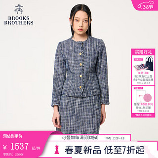 布克兄弟（BrooksBrothers）女士24早春新品气质A字高腰半身裙 4004-藏青色