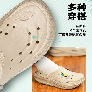 卡骆驰（crocs）男鞋女鞋24春夏运动休闲鞋缓震拖鞋户外沙滩鞋电波clog洞洞鞋 浅骨白 48-49