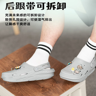 卡骆驰（crocs）男鞋女鞋24春夏运动休闲鞋缓震拖鞋户外沙滩鞋电波clog洞洞鞋 大象灰 37-38