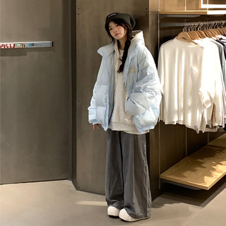 UFZ 新国标90白鸭绒加厚立领羽绒服冬季男女生保暖外套国潮牌 奶油白 S