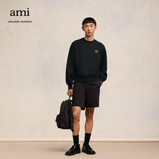AMIPARIS男女同款24早春设计师款徽标棉质圆领卫衣 001黑色 XS