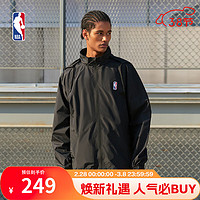 NBA ICON系列 联盟款黑色防水拉链外套男春季运动休闲外套运动休闲服 联盟/黑色 M