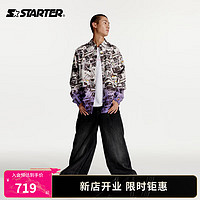 STARTER 牛仔长裤男女款24年春现代街头黑色毛边阔腿休闲裤 黑色 M 170/88A