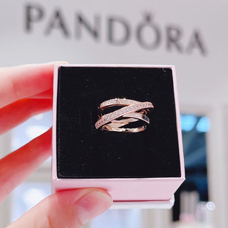 潘多拉（PANDORA）三环戒指女宽版玫瑰金轻奢精致小众设计感时尚个性 48