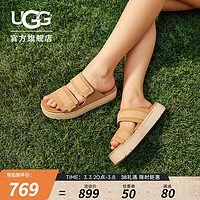 UGG 女士休闲舒适厚底露趾一字凉拖 1158054 沙色 37