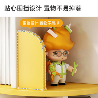 宜造（YIZAO）旋转书架360度书柜家用客厅带轮可移动书架置物架绘本架靠墙 暖白色46*46*157cm 自主安装