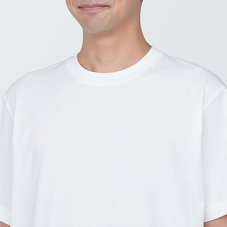 MUJI 無印良品 无印良品 MUJI 男式 天竺编织圆领短袖T恤男士打底衫男款夏季新品AB1MIA4S 白色 S (165/84A)