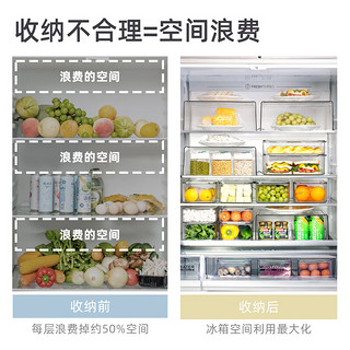 爱丽思（IRIS）爱丽思冰箱收纳盒抽屉式厨房食品果蔬鸡蛋速食保鲜冷藏冷冻储存盒 STC69浅型有盖款-2个装