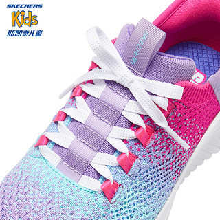 Skechers斯凯奇女童2024春季一脚蹬渐变运动鞋303823L 粉红色/多彩色/PKMT 30码