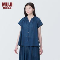無印良品 MUJI（無印良品 ） 女式 强捻 法国袖罩衫 女士衬衫衬衣内搭夏季款 BC2JMC4S