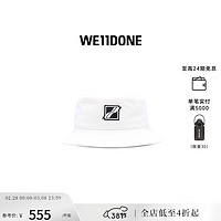 WE11DONE中性经典款白色方块logo徽标时尚休闲帽子渔夫帽 白色 OS